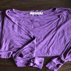 Aubergine Michael Stars Long Sleeve Tee